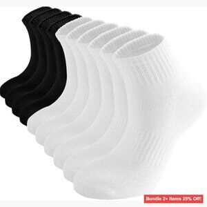 5-Pack Thin Cotton Athletic Socks with Arch Support, Regular Fit
